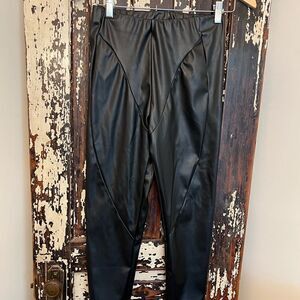 AsYou Black faux leather leggings. Size US 6
